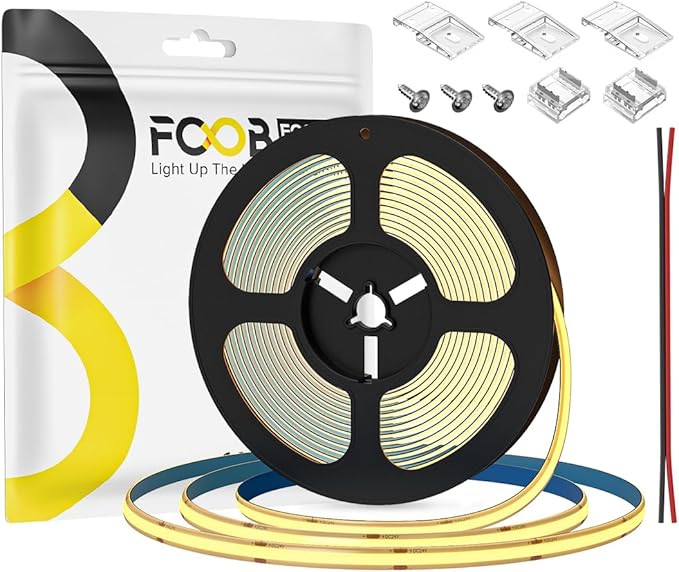 16.4FT COB LED Strip Lights Waterproof IP65 Dimmable Warm White 2700K Strips by FCOB