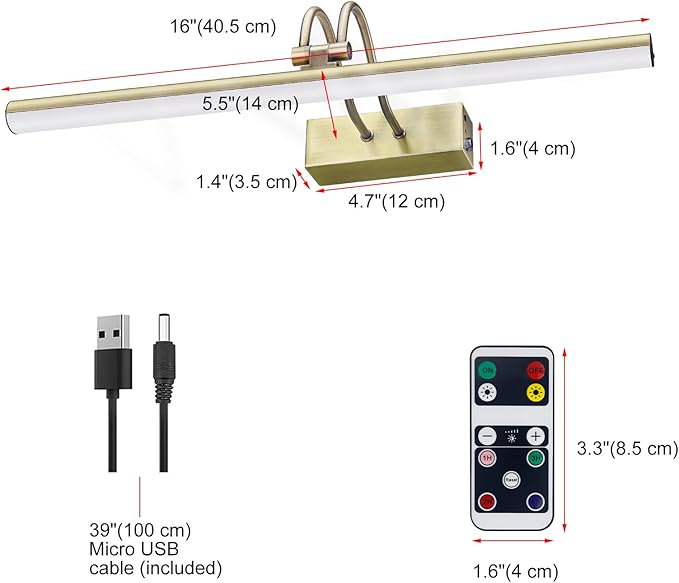 Picture Light, Picture Lights for Wall Cordless, Battery Wall Lights for - Image 7