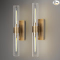 Modern Brass and Glass Wall Sconces, Horizontal or Vertical Linear Wall Sconce by ZHTIECHUI
