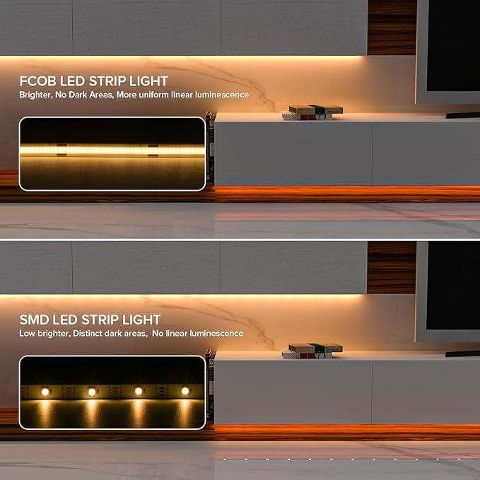 16.4FT COB LED Strip Lights Dimmable DC 12V 2700K Warm White 320LEDs COB Strip - Image 2