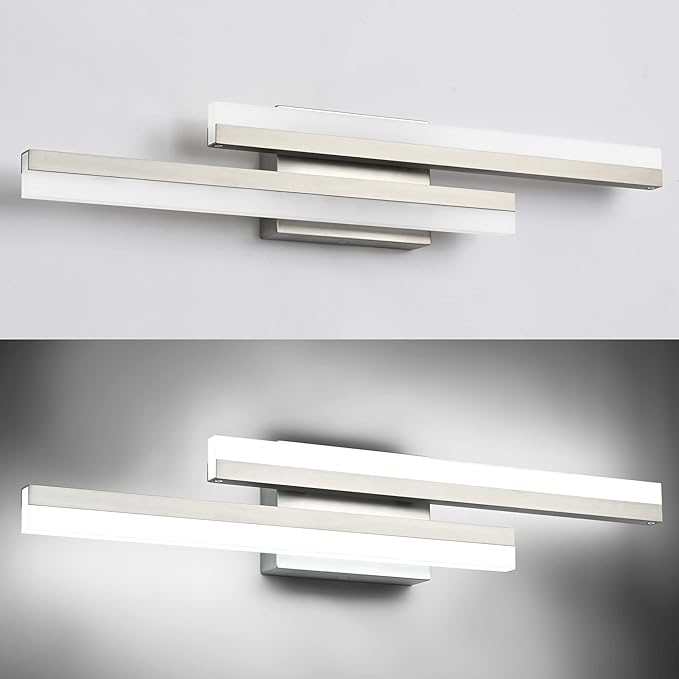 PRESDE 24 Inch LED Vanity Light Brushed Nickel Bathroom Light Fixtures Over - Image 7