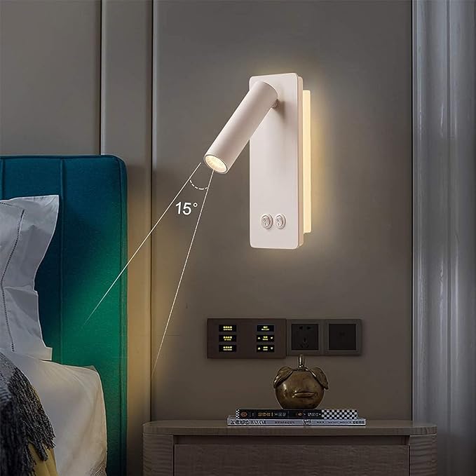 Bedside Reading Lamp Wall Mounted, LED Wall Reading Lights - Image 2