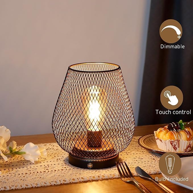 JHY DESIGN Dimmable Touch Bedside Table Lamp Set of 2 Rechargeable Battery - Image 5