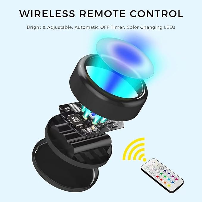 Push Lights with Remote Puck Lighting Battery Operated Tap Lights Button Stick - Image 4