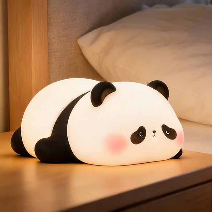 Cute Panda Night Light for Kids, LED Panda Lamp, Food Grade Silicone Novelty by FAMIDUO-BrightenYourLife