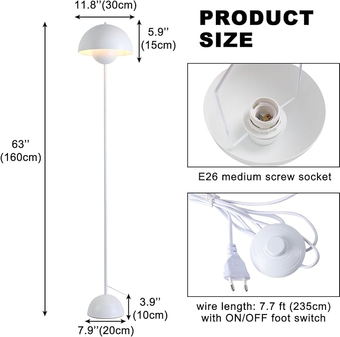 COSYLUX Modern Floor Lamp for Living Room, Industrial Tall Standing Lamp for - Image 6