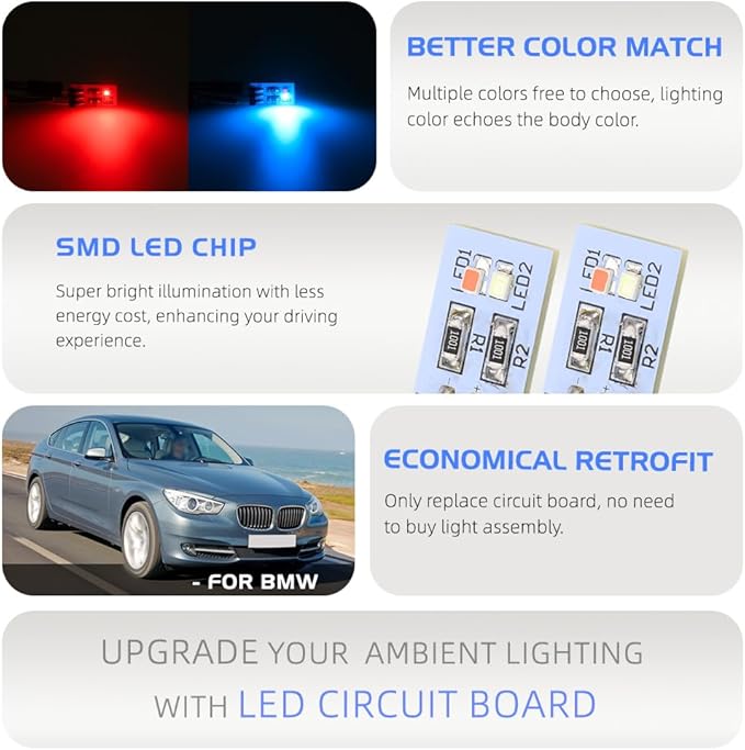 NJSBYL Blue-Red Interior Ambient Lighting LED Circuit Board - Image 3