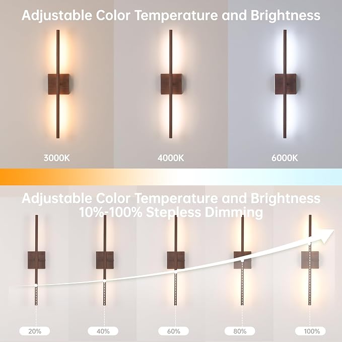 Battery Operated Wall Sconce Set of 2, 8000mAh Rechargeable Wall Sconces - Image 4