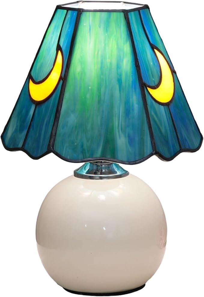 Tiffany Lamp - Mushroom Stained Glass Table Lamp 7.5x7.5x11 Inches - Mushroom by KIPHEPI
