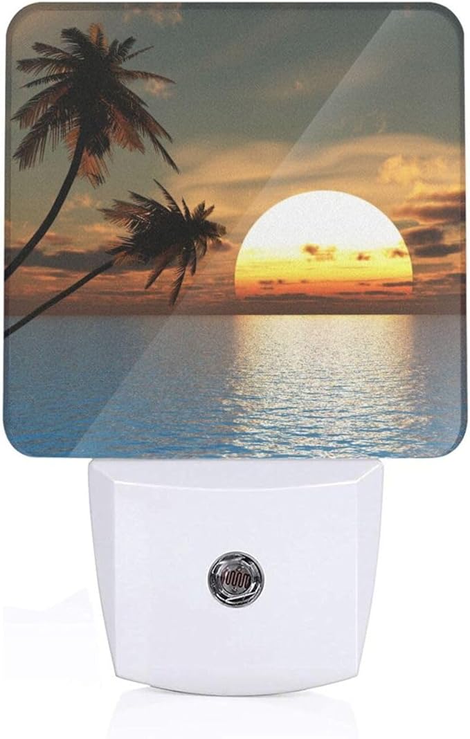 Led Night Light, Sunset Palm Decorative Plug in Nightlights, by Unknown