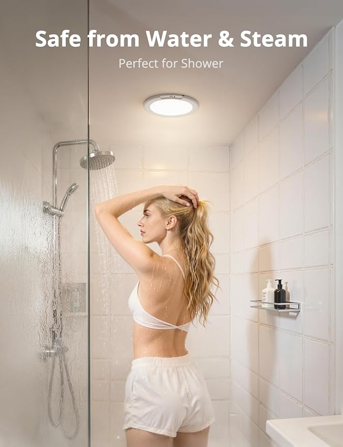 Combuh 4-Pack Battery Powered Motion Sensor Light, 7.48" IP44 Waterproof Shower - Image 5
