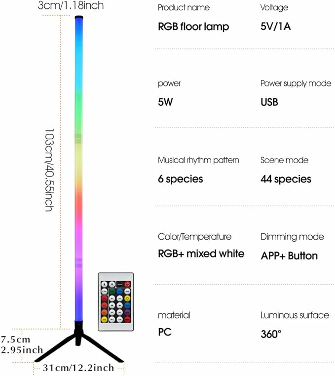 RGB LED Corner Floor Lamp，DIY Floor Lamp - Image 8