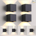 4 Pack Outdoor Wall Sconces Exterior/Interior LED Wall Lights, 4.72"Square by BYHOIY