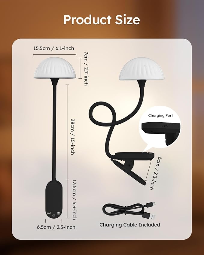 Cordless Clip On Lamp, Touch Control Desk Lamp - Image 9