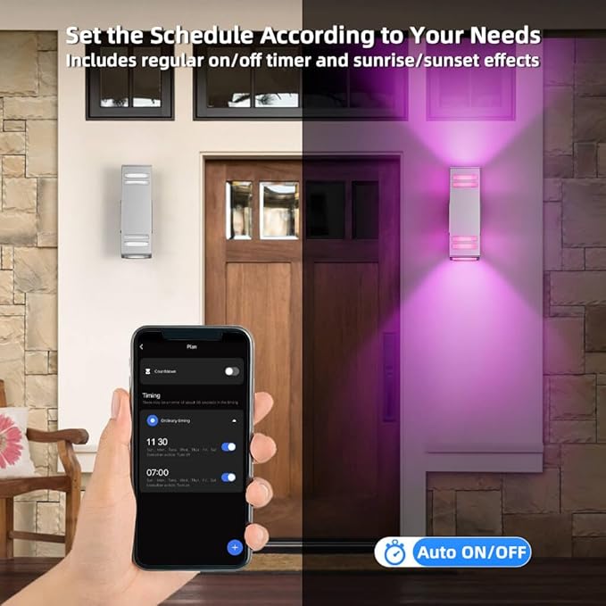 SHIMR Smart Outdoor Wall Light, RGBCW Color Changing WiFi & Bluetooth LED Sconce - Image 9