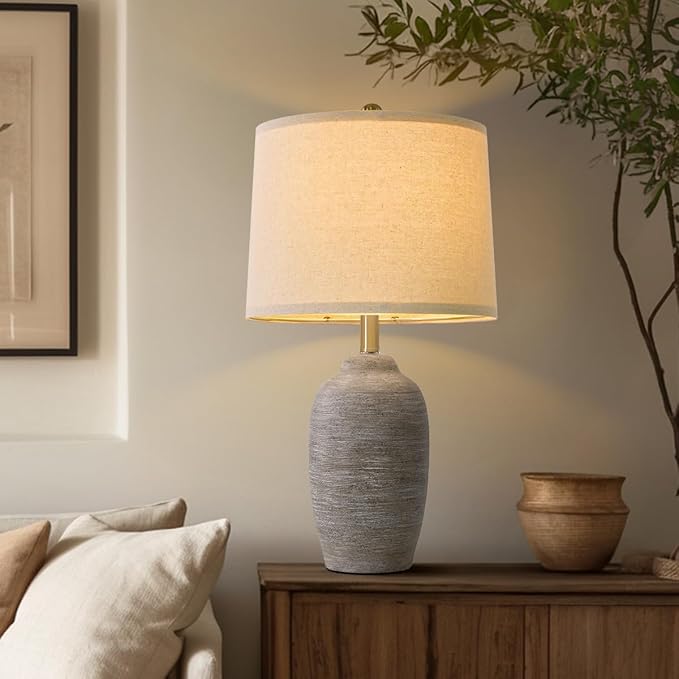 24.5" Handcrafted Ceramic Table Lamp by USumkky