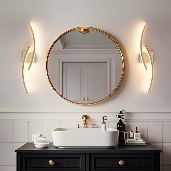 31.5 inch Modern Bathroom Vanity Light Gold Lights Fixtures Dimmable 5CCT Led - Image 7