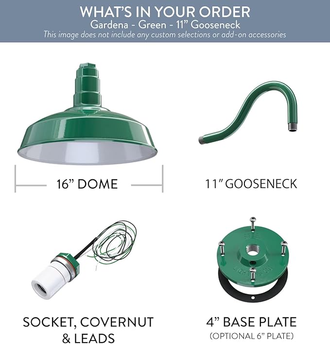 Steel Lighting Co. Gardena Barn Light | Outdoor Wall Mounted | 16" Dome | 11" - Image 6