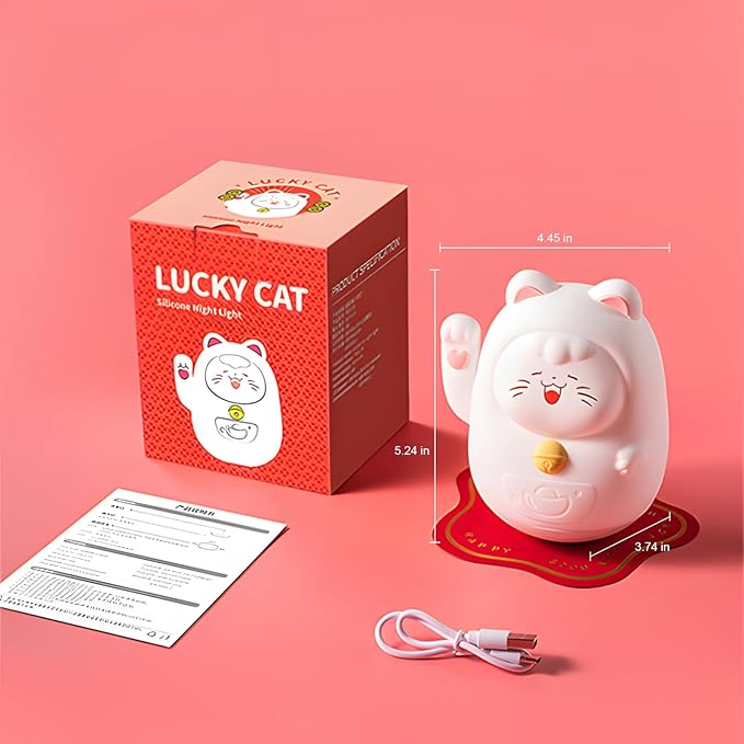 Cute Cat Night Light for Kids, LED Nursery Lamp Dimmable & Rechargeable - Image 8