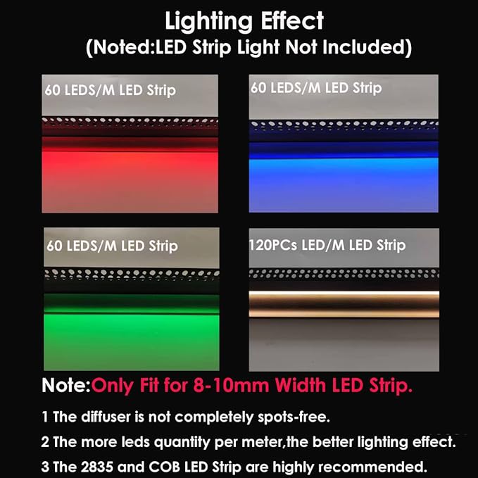 Besseto Black Baseboard LED Aluminum Channel, 3 x 2m Toe Kick LED Strip Light - Image 4