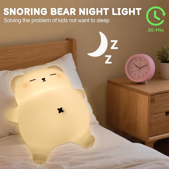 Squishy Night Light for Kids, Bear Silicone Night Light - Image 7