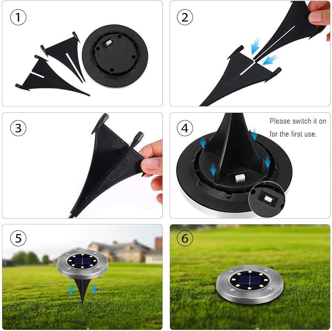 ZGWJ Solar Ground Lights, 12 Pack Waterproof Solar Garden Lights, Upgraded - Image 3