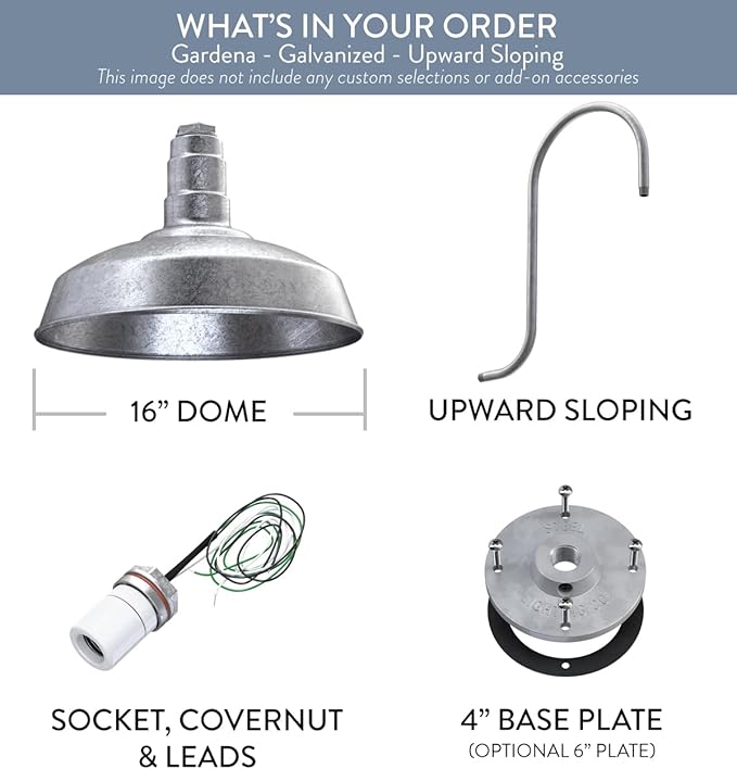 Steel Lighting Co. Gardena Barn Light | Outdoor Wall Mounted | 16" Dome | - Image 6