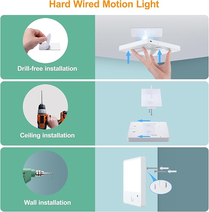 Motion Sensor Closet Light, 8W 7000mAh Rechargeable Ceiling Light - Image 8
