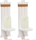 Homemory Wall Sconces Candle Holder Set of 2, Farmhouse Wooden Rustic Wall Decor by Homemory