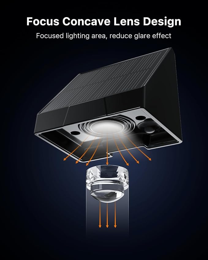 8 Pack Solar Powered Fence Lights Outdoor Wall Mount Decorative Waterproof Down - Image 4