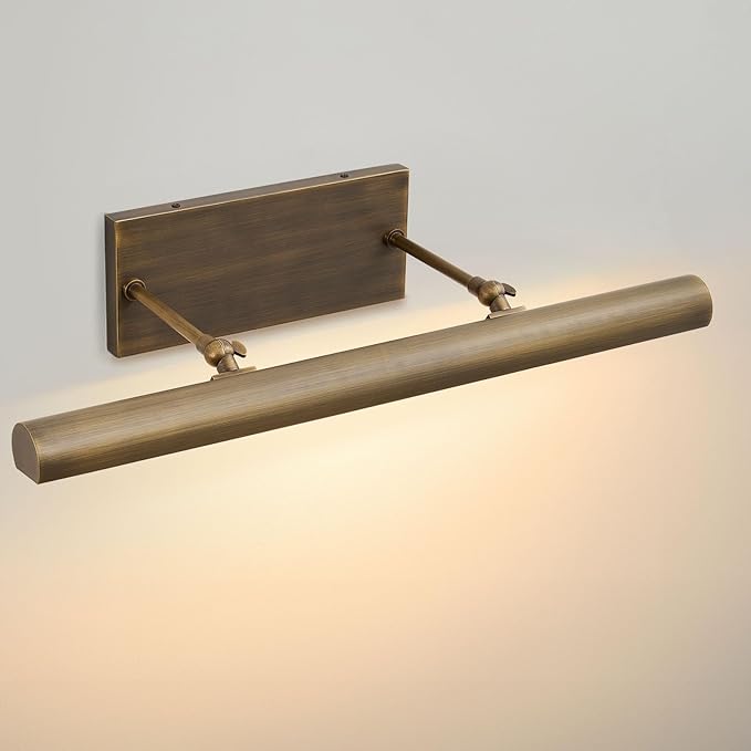 Hardwired Aged Brass Picture Light: 24" Rotatable Vintage Antique Bronze - Image 6