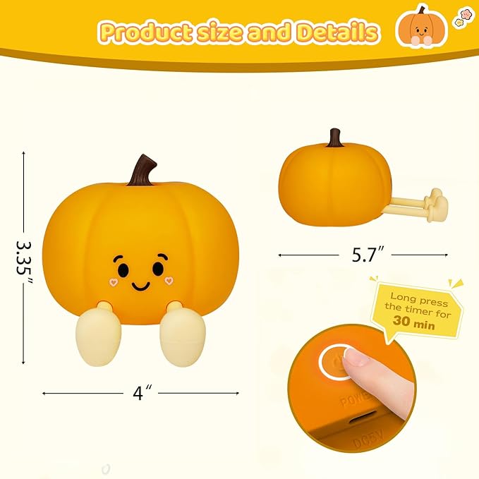 Night Light for Kids, Rechargeable Dimmable Silicone LED Nightlight, Baby - Image 6