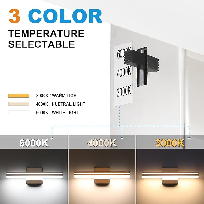 SineRise LED Modern Bathroom Vanity Light Fixtures, Chrome Modern Acrylic - Image 2
