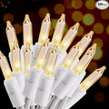 Christmas Lights 100 Count Mini Clear Lights 32ft White Wire Christmas Tree by HISHINY