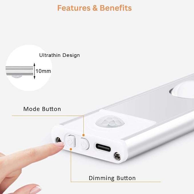 15" LED Cabinet Light with Motion & Light Sensor, 3 Color Modes - Image 2