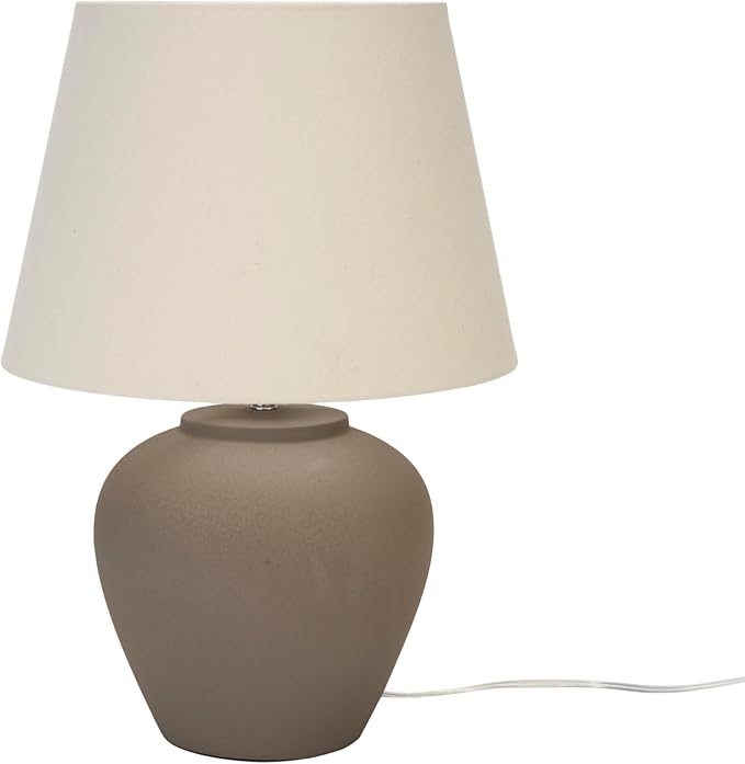 Nourison Home 20" Brown Ceramic Pot Table Lamp - Image 6