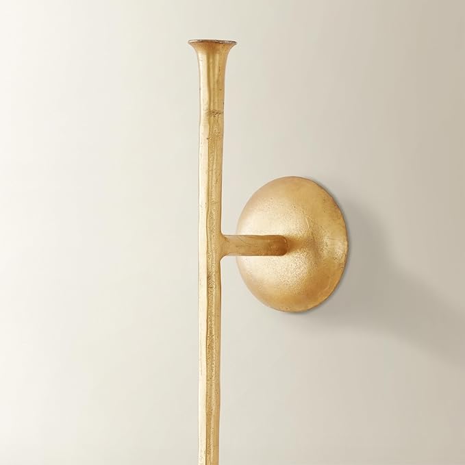Z Gallerie Aspar Wall Sconce Long Candle Holder in Gold Finish, Retro Chic Wall - Image 4