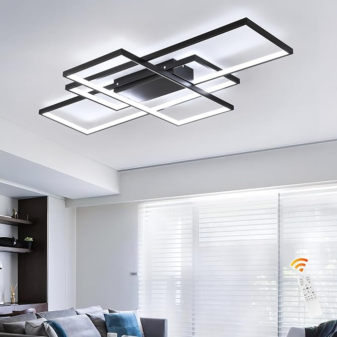 GEADI Large Modern LED Ceiling Light, 35.4" Dimmable Flush Mount Ceiling Lights by GEADI