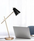 HarvestLand HaloBar Brass Desk Lamp Home Office – Black Industrial Table Lamp by Harvestland