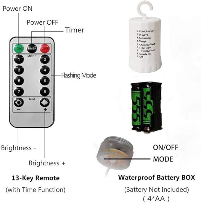 220 LED Firefly Bunch Lights Battery Operated, 8 Flashing Modes Waterproof - Image 4