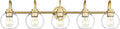 Bathroom Light Fixtures, 5-Light Brushed Gold Vanity Lights by Audickic