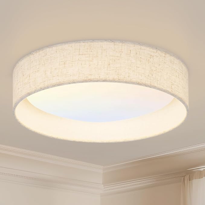Modern Linen LED 13 Inch Ceiling Light Fixture - Image 8