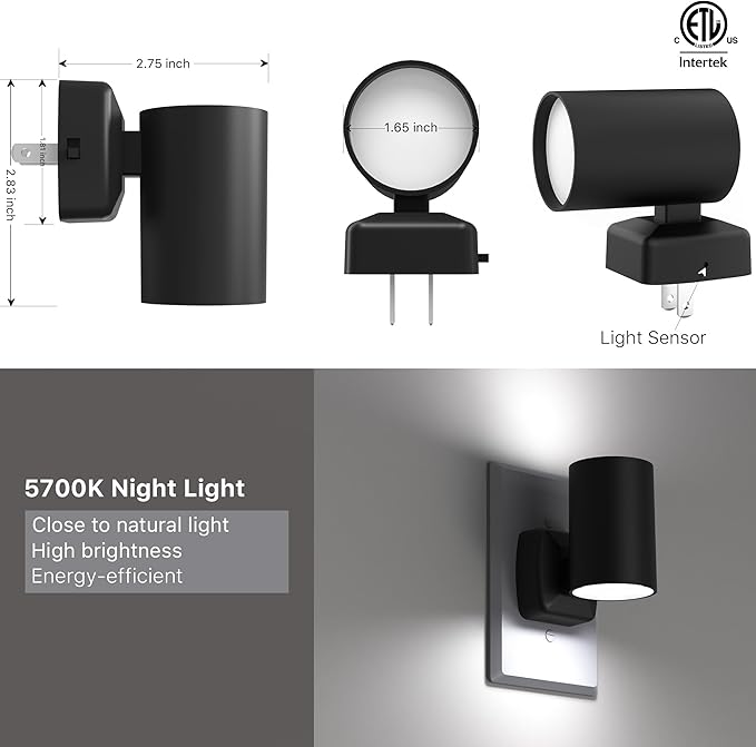 Led Night Light Plug in, Night Lights Plug into Wall Dusk to Dawn Sensor - Image 2