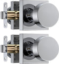 Haidms Polished Chrome Door Knobs Passage, Heavy Duty Square Hall and Closet by Haidms