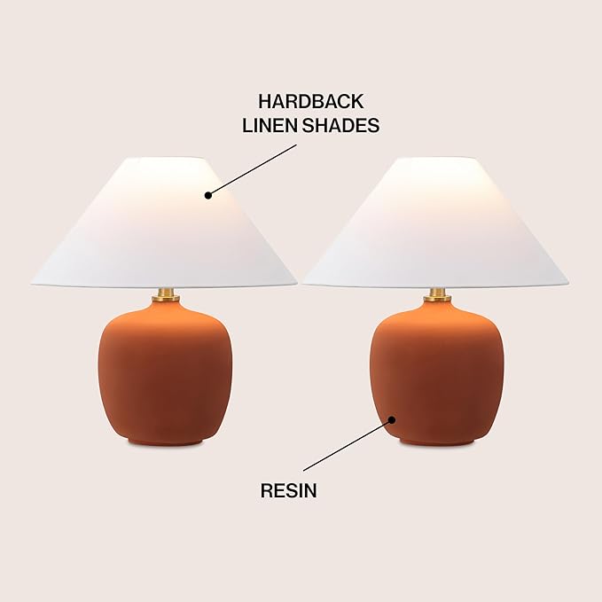 JONATHAN Y JYL5600C-SET2 Delphi 18.25" Minimalist Scandinavian Resin/Iron LED - Image 3