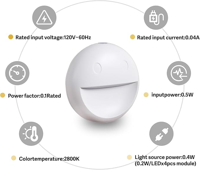 VAVOFO LED Night Light with Auto Sensor, 4 Pack, 2900-3200K Warm White - Image 9