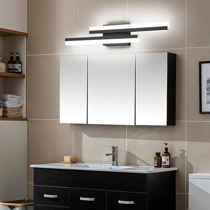 PRESDE 24 Inch LED Bathroom Vanity Light Bar, Modern Black Wall Lighting - Image 8