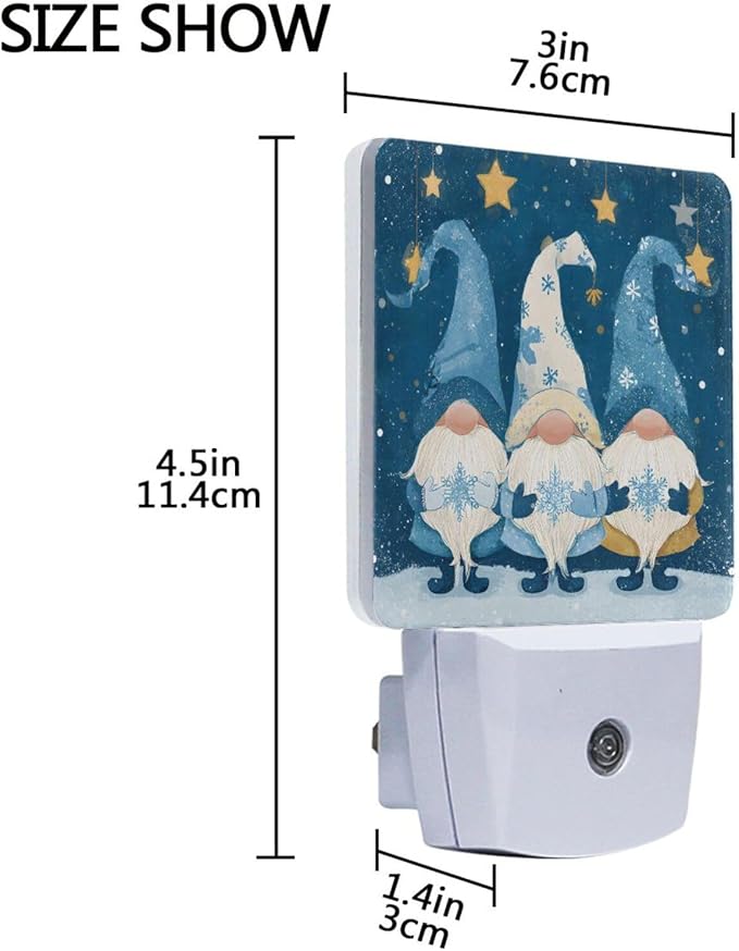 Gnomes Night Light Christmas Plug in LED Nightlight Light Sensor Dusk to Dawn - Image 3