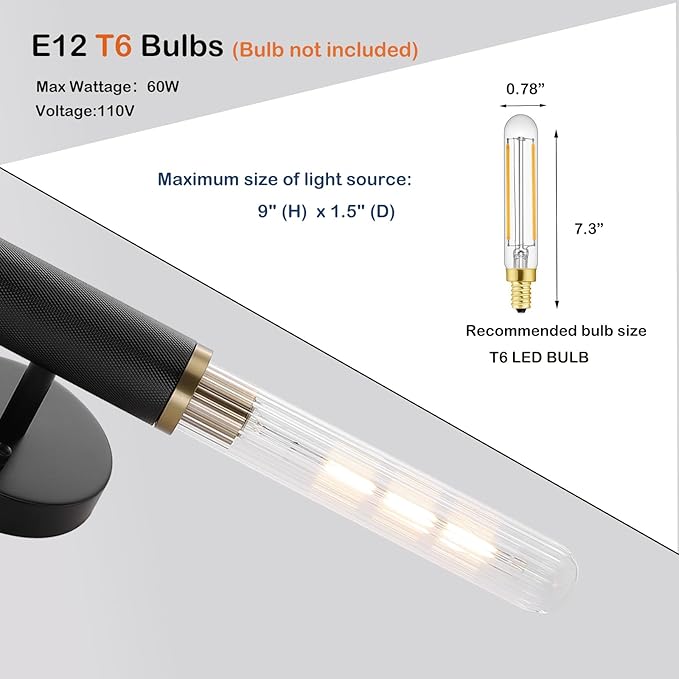 Modern Wall Sconces 24" Knurled Texture Cylinder Bathroom Vanity Lights Fixtures - Image 5