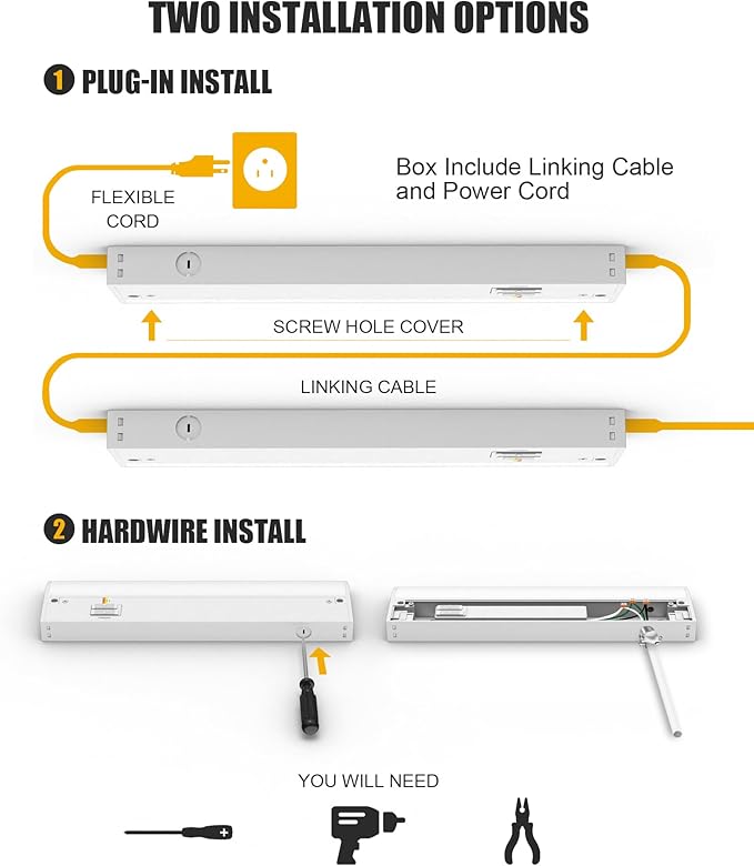 Hardwired Under Cabinet Lighting, 12 inch 3CCT - Image 6